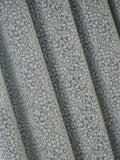 Blue floral chenille eyelet lined curtains, UK version
