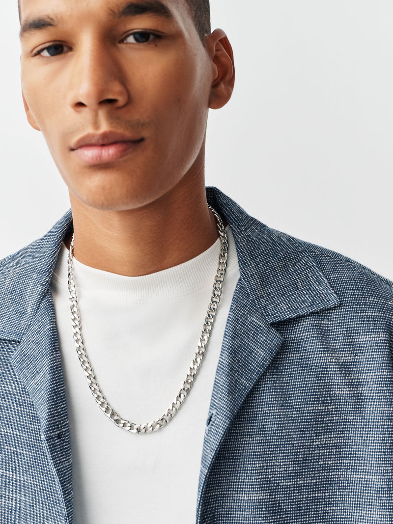 Curb chain necklace made of iron - British product
