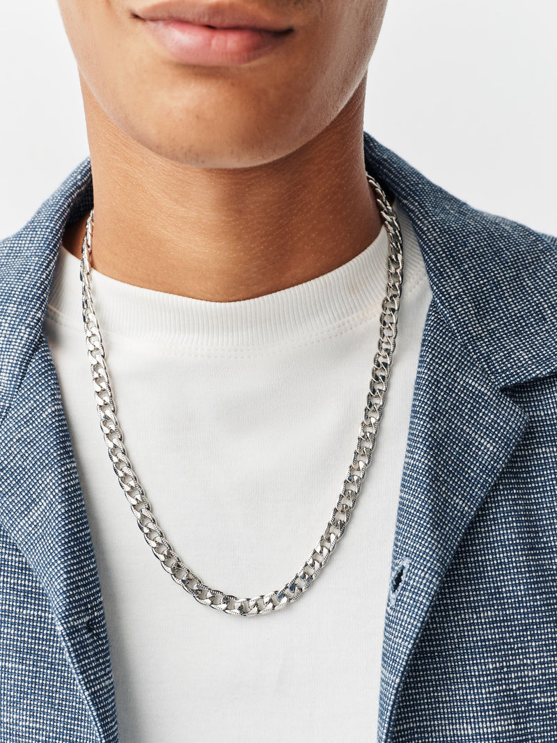 Curb chain necklace made of iron - British product