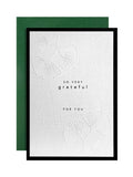 Hallmark black white gold premium thank you card Memento Luxe, UK version