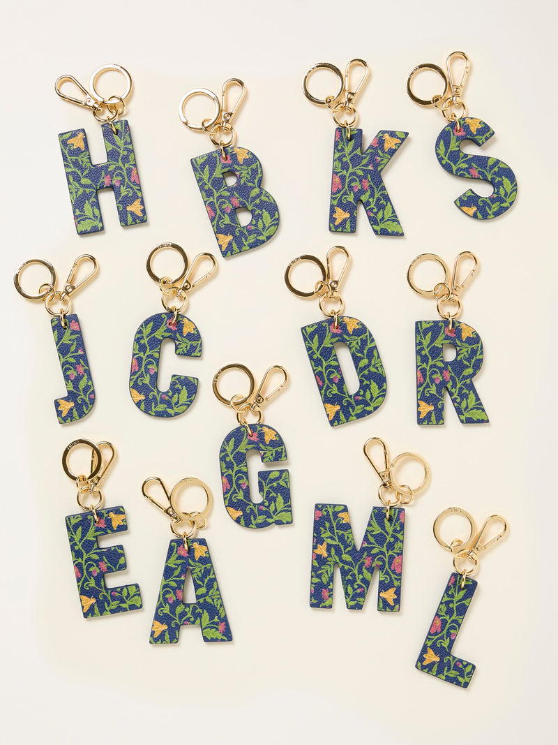 FatFace bag keyring charm Navy Floral Alphabet (British brand)