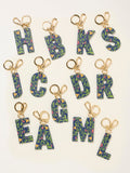 FatFace bag keyring charm Navy Floral Alphabet (British brand)