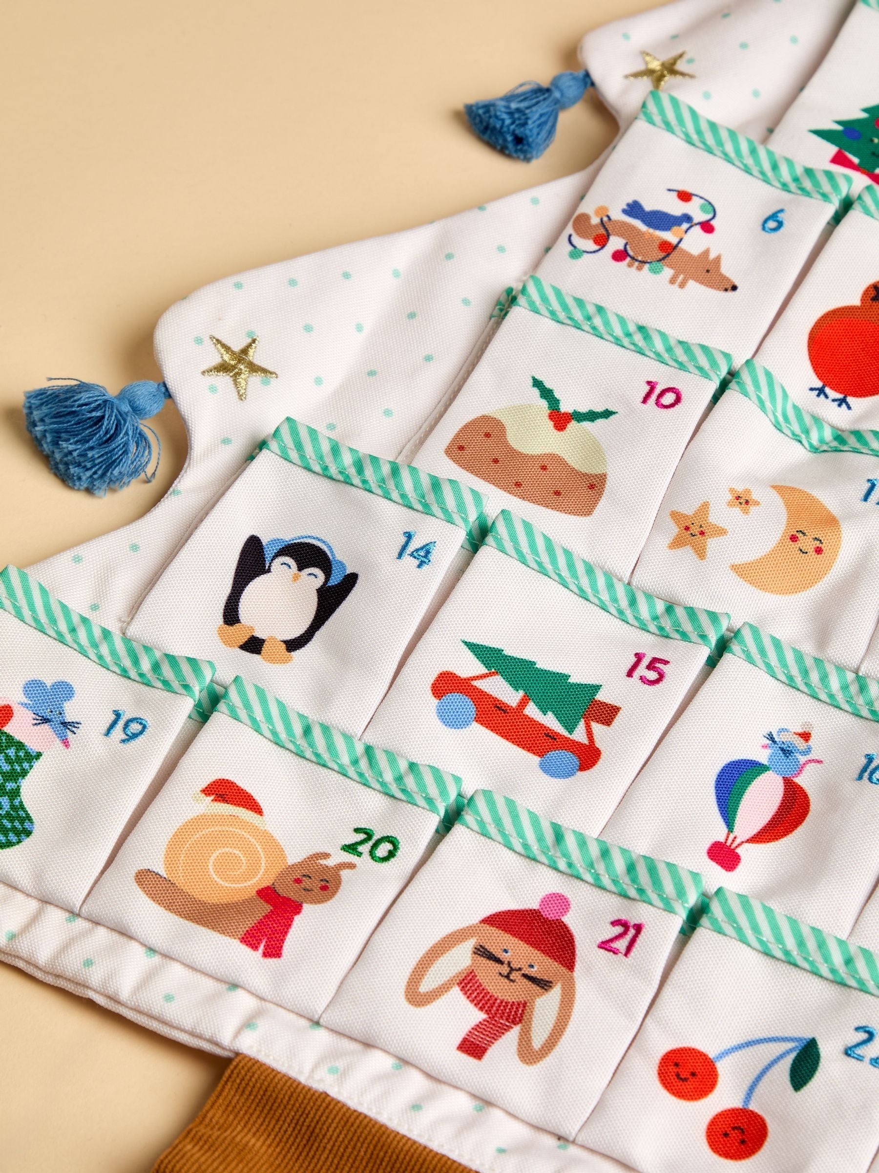 JoJo Maman Bébé advent calendar Christmas tree hanging 50x36cm (British brand)