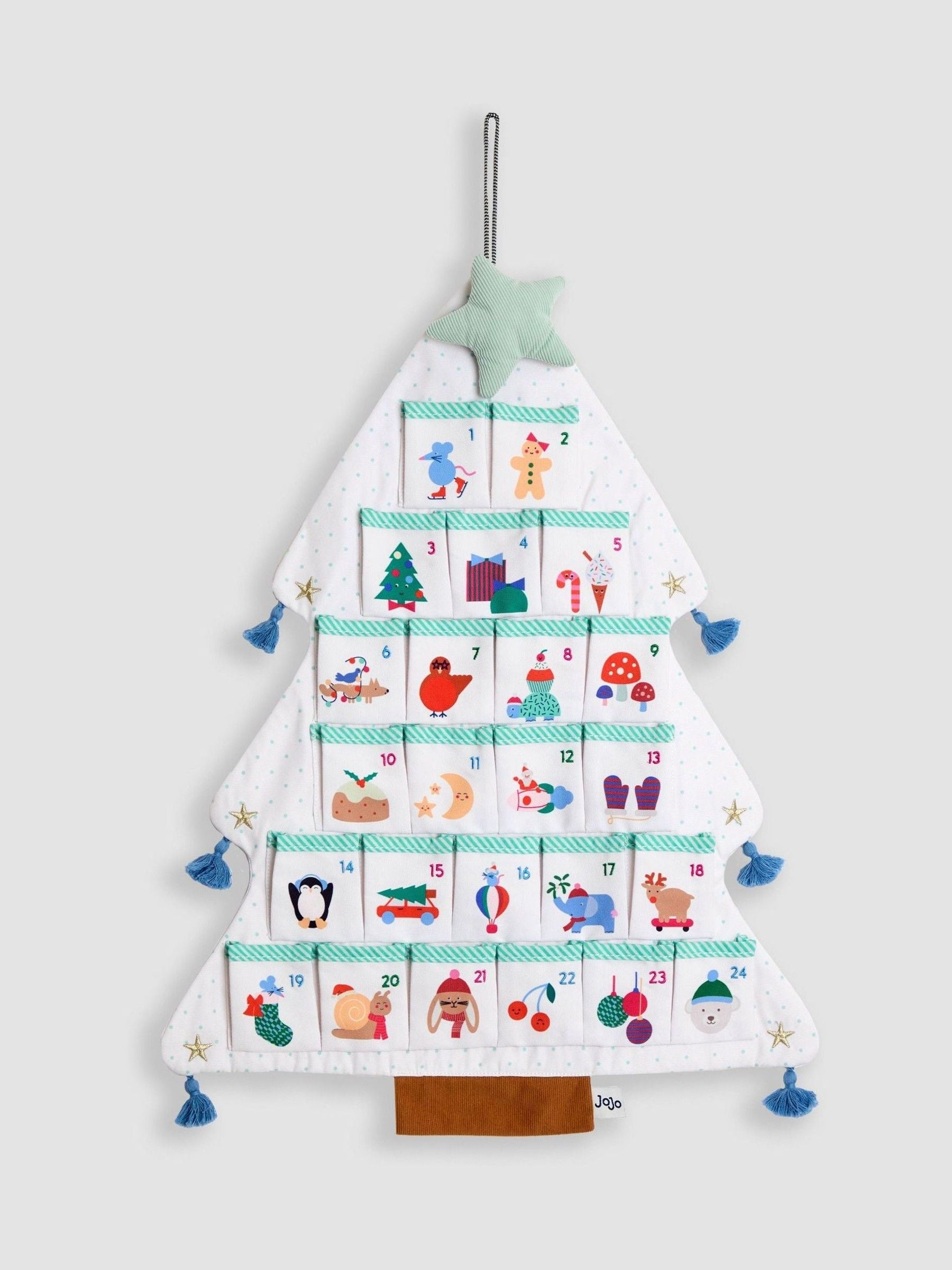 JoJo Maman Bébé advent calendar Christmas tree hanging 50x36cm (British brand)