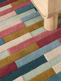 Multi Rio broken stripes wool rug, UK version
