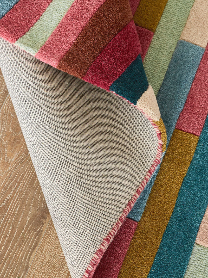 Multi Rio broken stripes wool rug, UK version