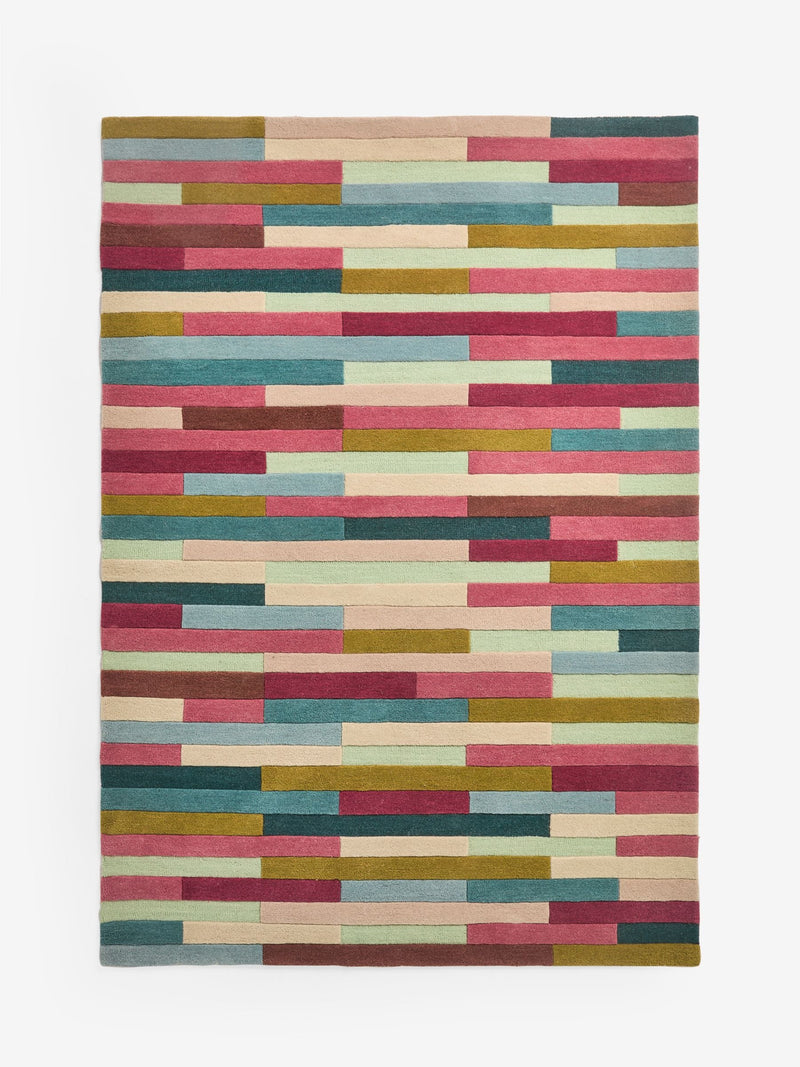 Multi Rio broken stripes wool rug, UK version