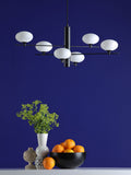 Dar Lighting Jasper 6-light pendant matt black opal glass (British brand)