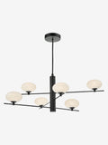 Dar Lighting Jasper 6-light pendant matt black opal glass (British brand)