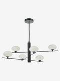 Dar Lighting Jasper 6-light pendant matt black opal glass (British brand)