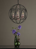 Dar Lighting Phoenix 5-light pendant in black and copper, UK version