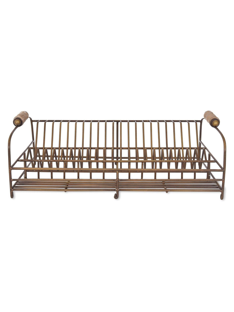 Garden Trading Brompton dish rack in antique brass, imported from the UK