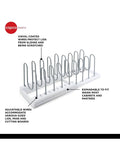 COPCO white plastic plate rack and pot lid organiser, imported from the UK