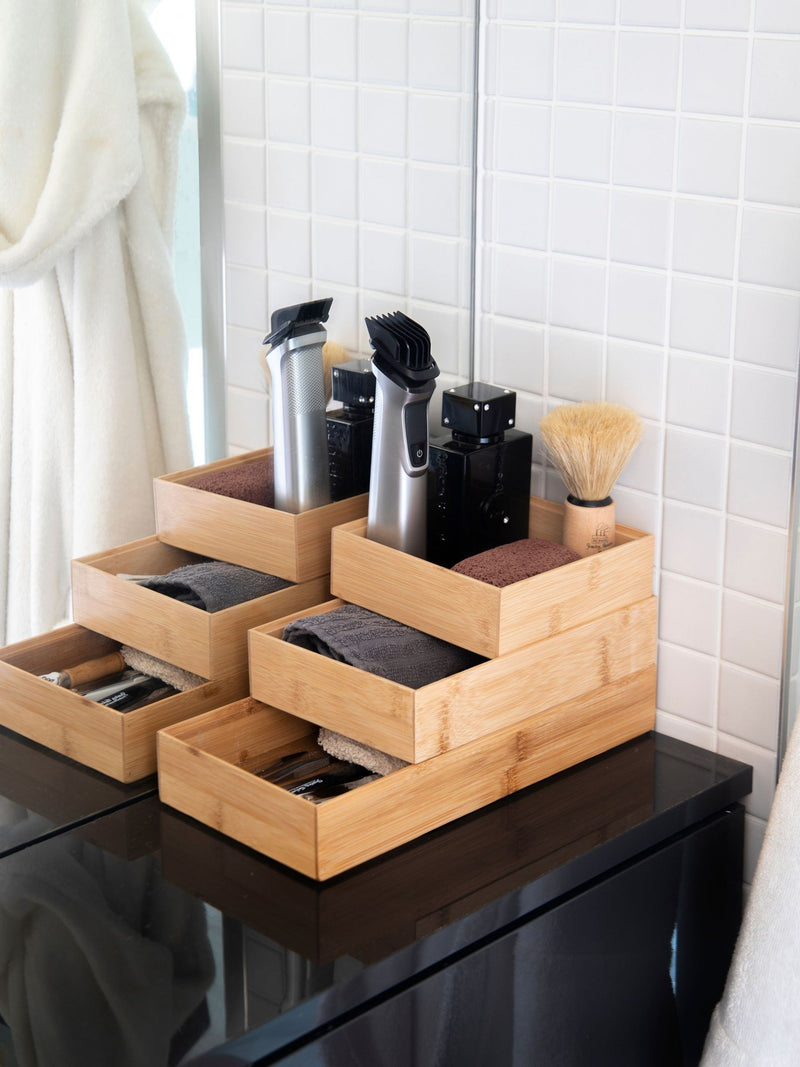 COPCO brown bamboo drawer organiser set 3 piece (British brand)