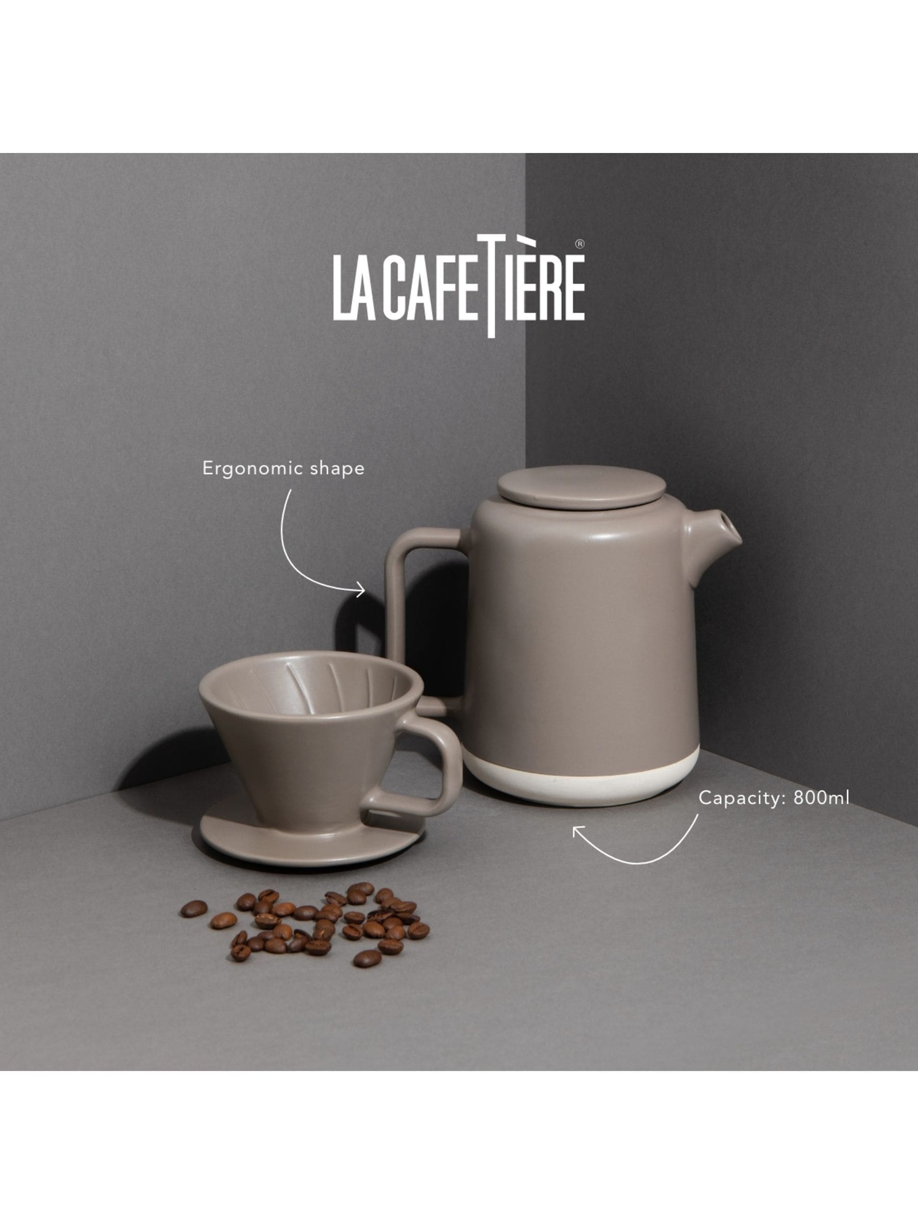 La Cafetiere cream pour-over coffee set 800ml - British product