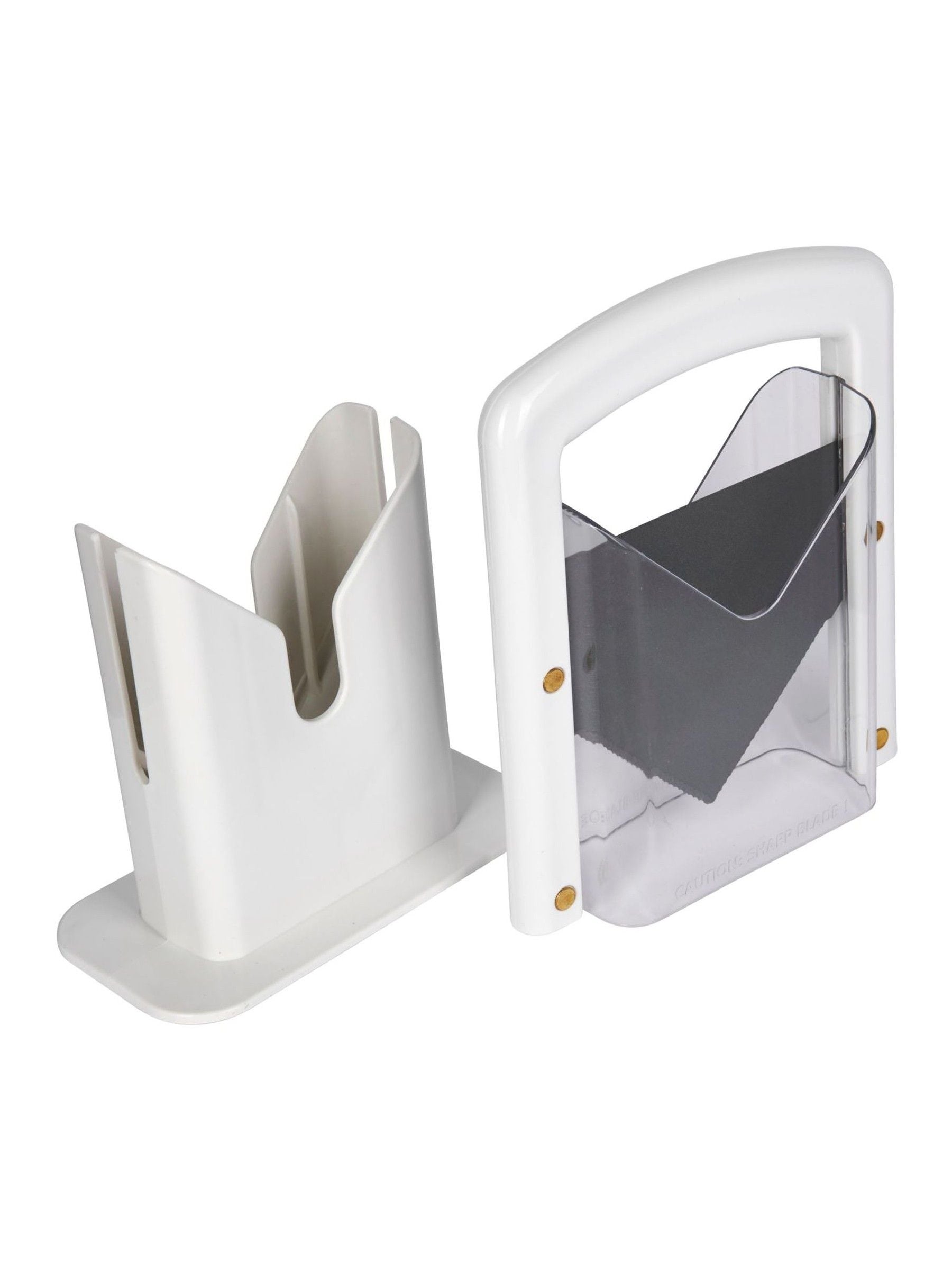 Kitchencraft White Bagel Guillotine Quick Slice Safety Knife, UK version