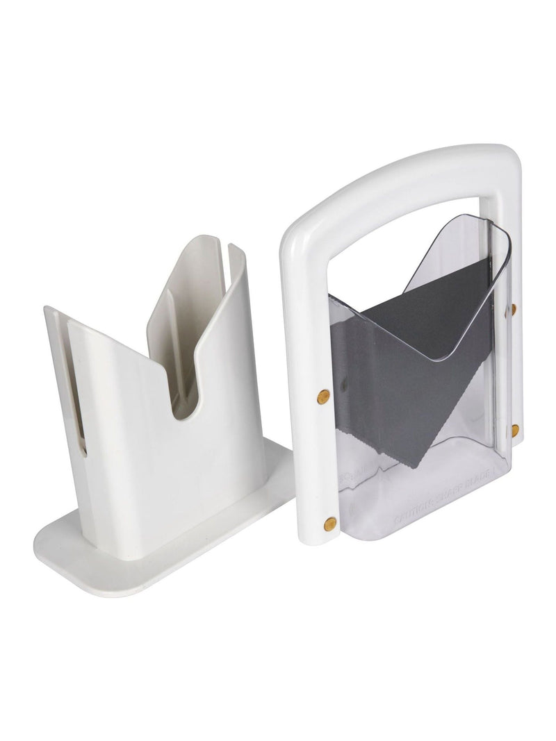 Kitchencraft White Bagel Guillotine Quick Slice Safety Knife, UK version