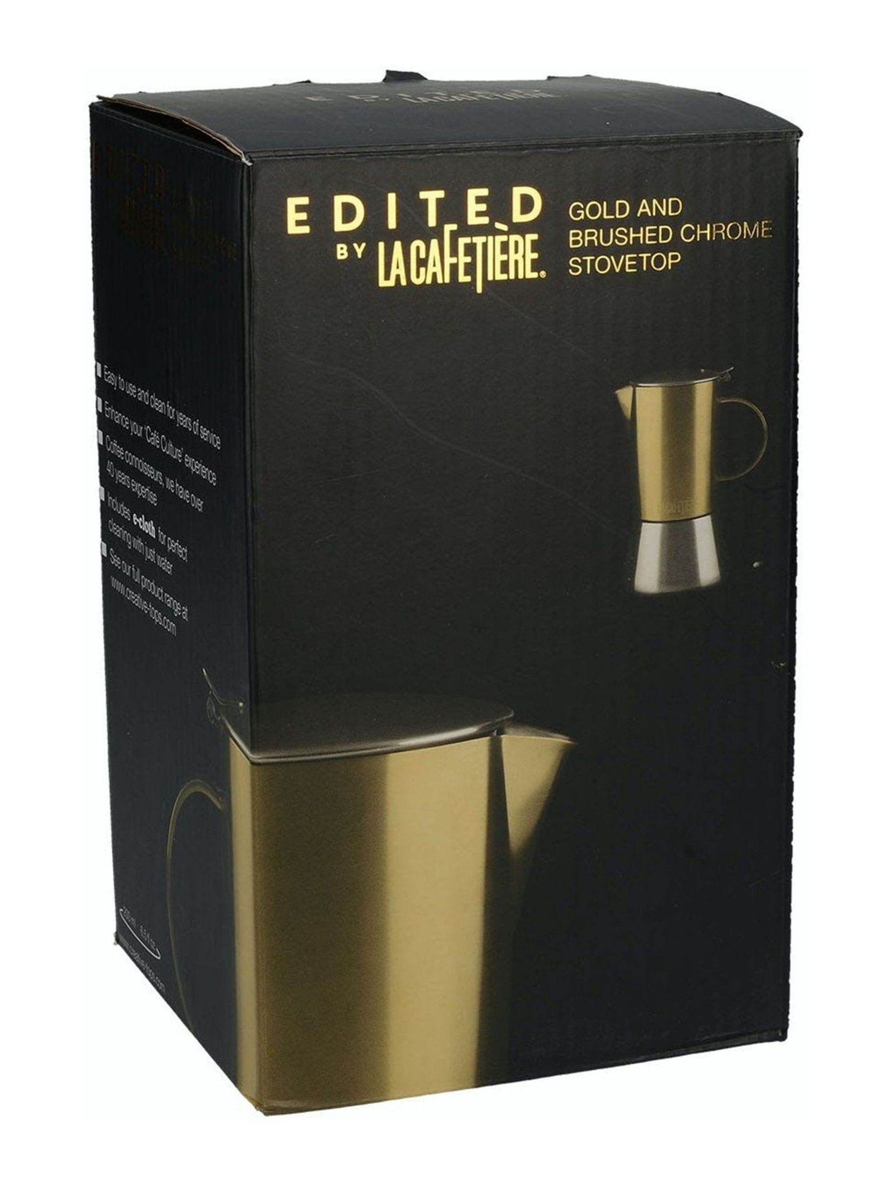 La Cafetiere Gold stovetop espresso maker 4 cup - British product