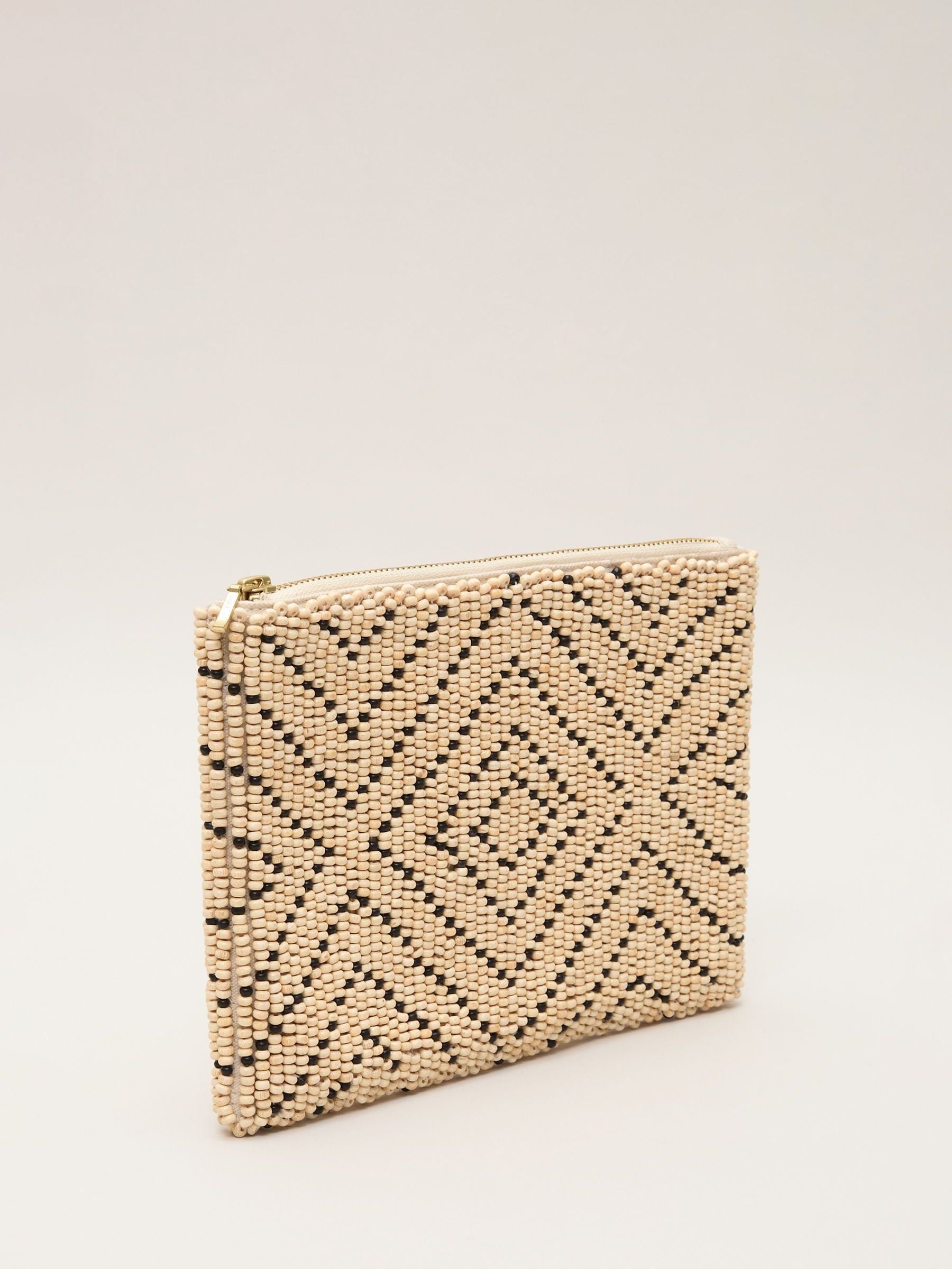 Phase Eight beaded cotton clutch bag - British product