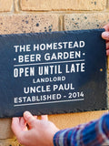 Oakdene personalised slate sign for beer garden - British product