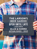 Oakdene personalised slate sign for beer garden - British product