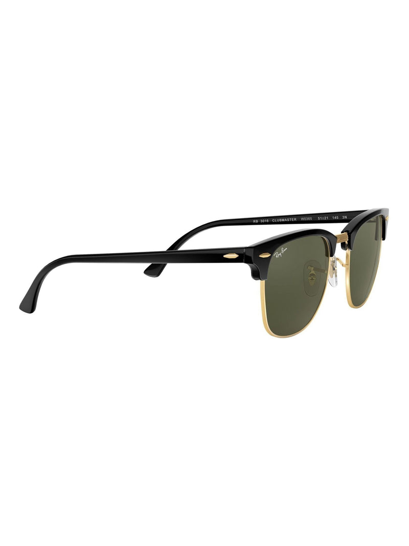 Ray-Ban Clubmaster square sunglasses black gold acetate (British brand)
