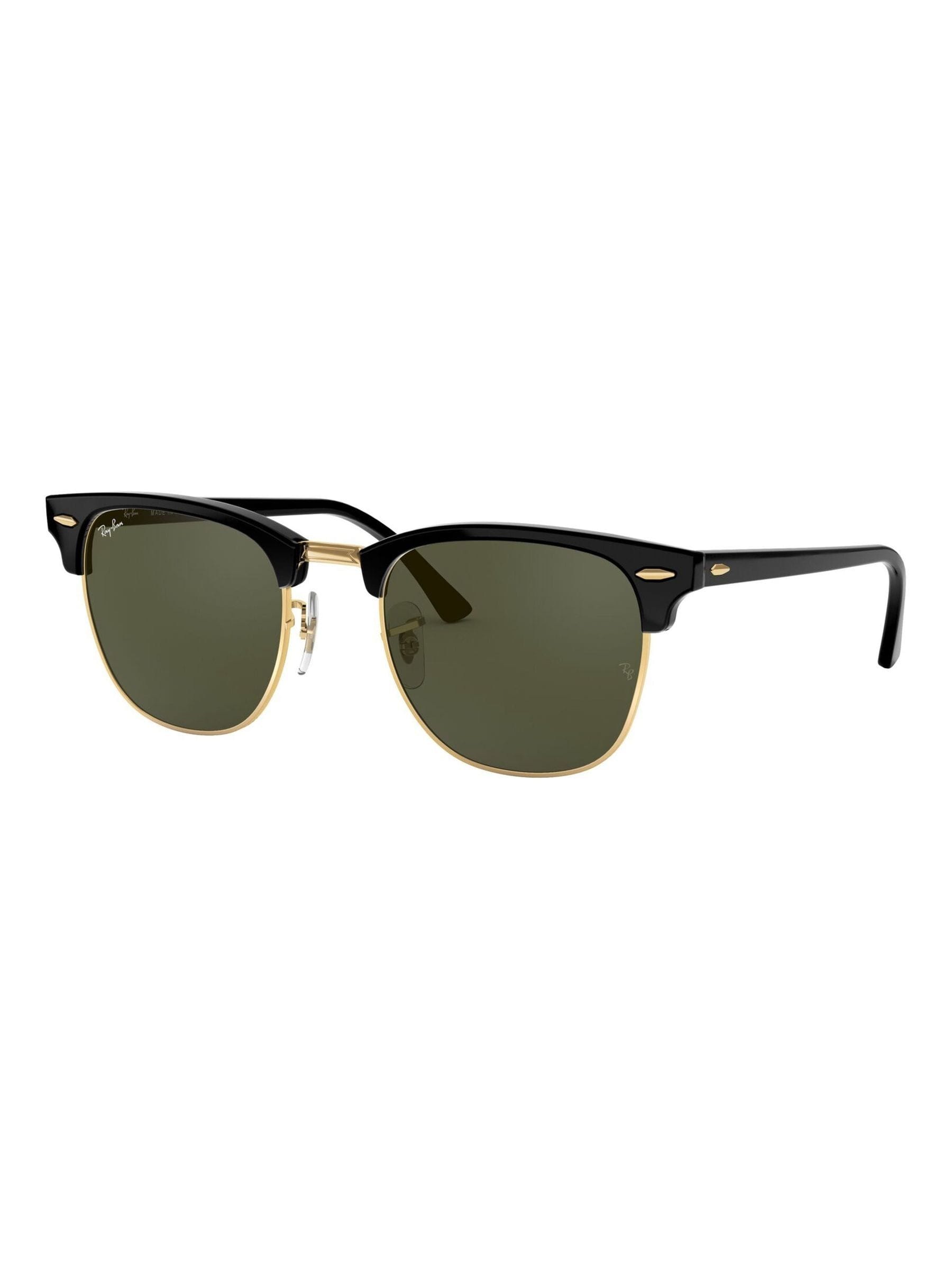 Ray-Ban Clubmaster square sunglasses black gold acetate (British brand)