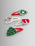 JoJo Maman Bébé glitter bow clips 4-pack, imported from the UK
