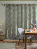 Teal Blue Collection embroidered leaf eyelet curtains (British brand)