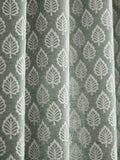 Teal Blue Collection embroidered leaf eyelet curtains (British brand)