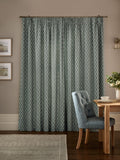 Teal Blue Collection embroidered curtains, imported from the UK