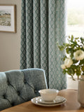 Teal Blue Collection embroidered curtains, imported from the UK