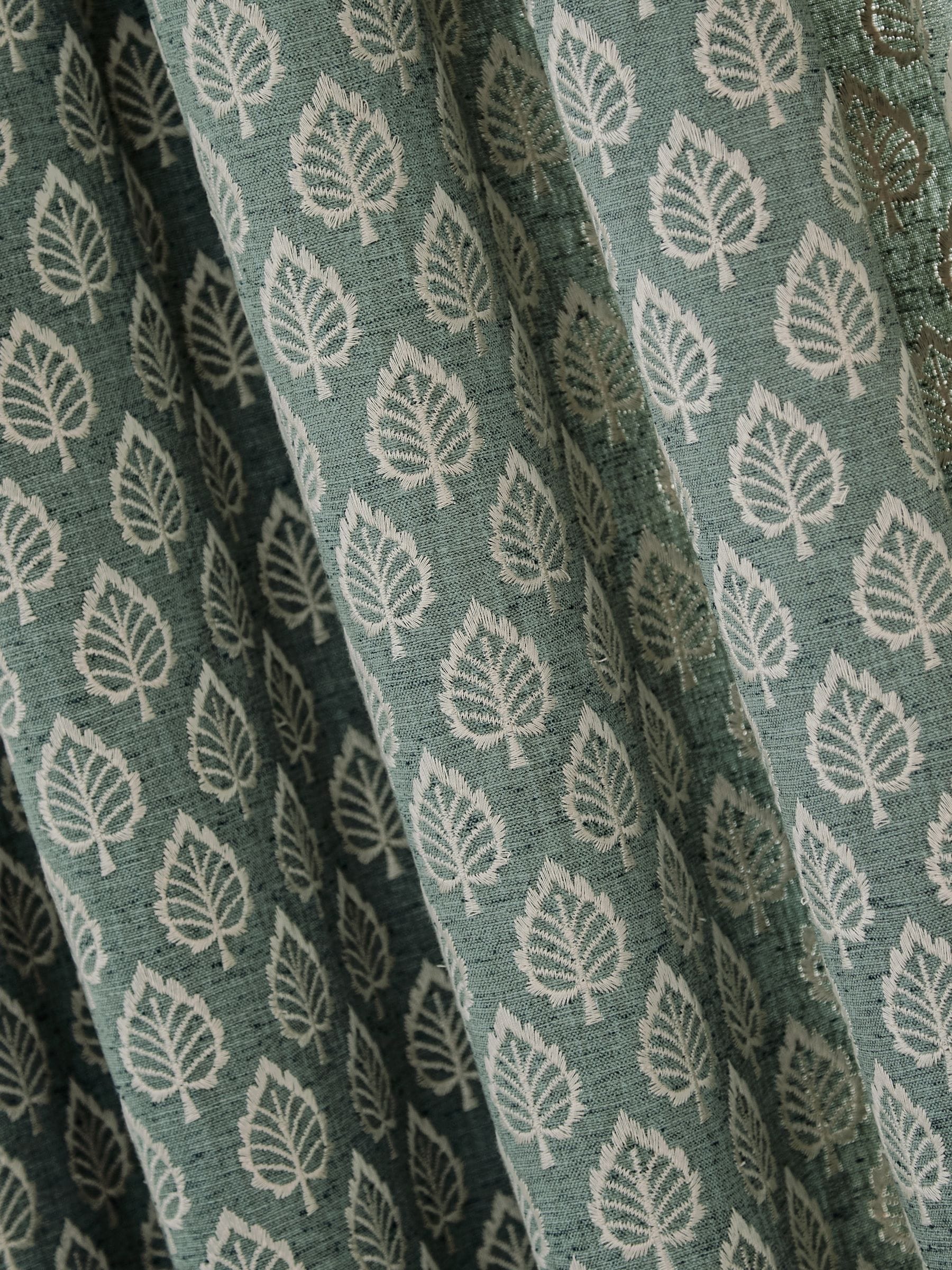 Teal Blue Collection embroidered curtains, imported from the UK