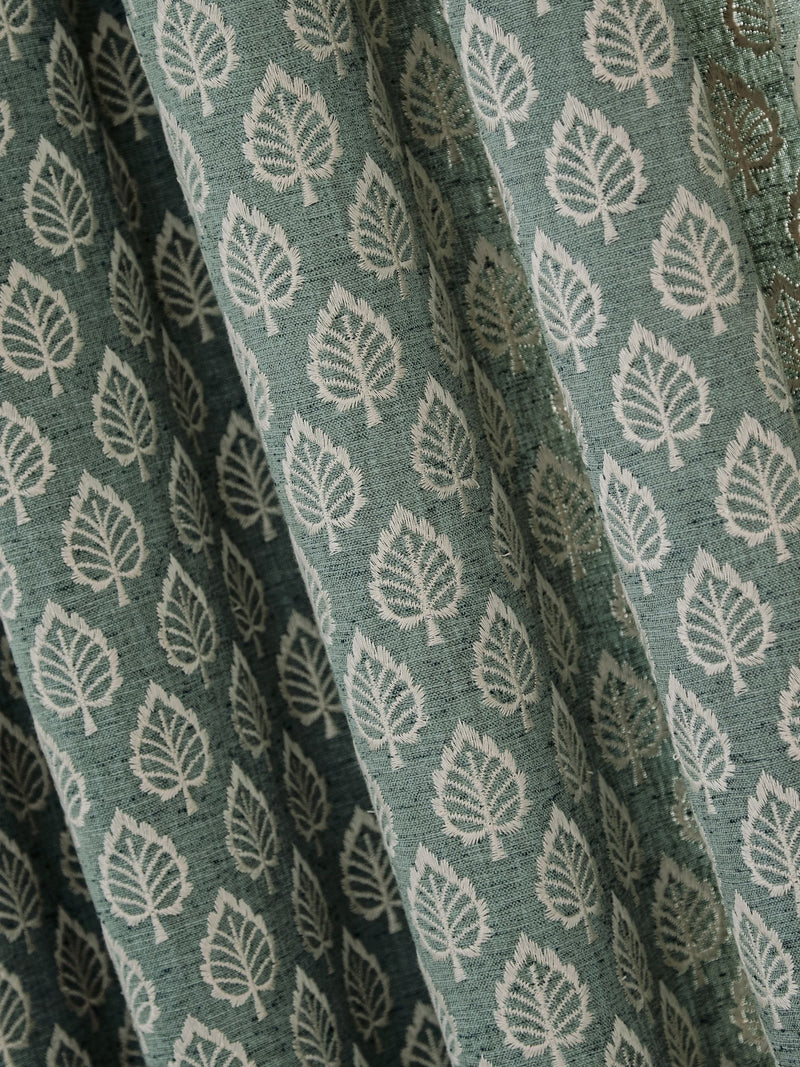 Teal Blue Collection embroidered curtains, imported from the UK