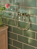 Gold bow towel ring bathroom accessory, UK version