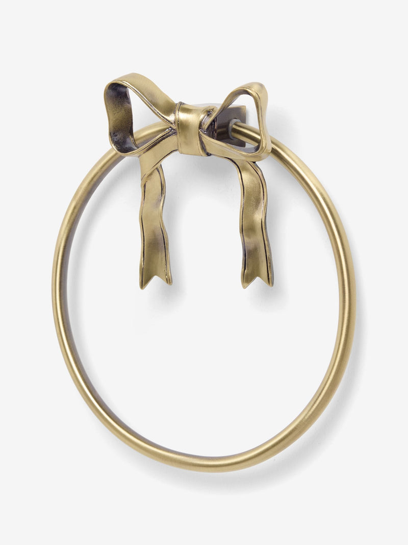 Gold bow towel ring bathroom accessory, UK version