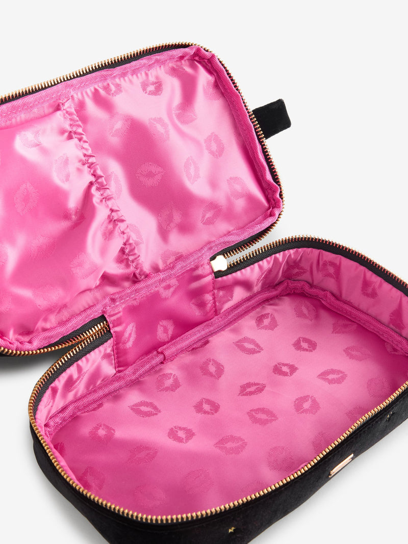Rockett St George black velvet washbag, UK version