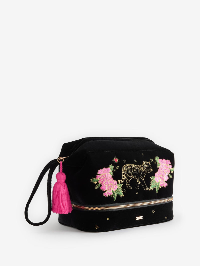 Rockett St George Black Velvet Washbag