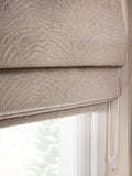 Zebra chenille blackout roman blind natural finish - British product
