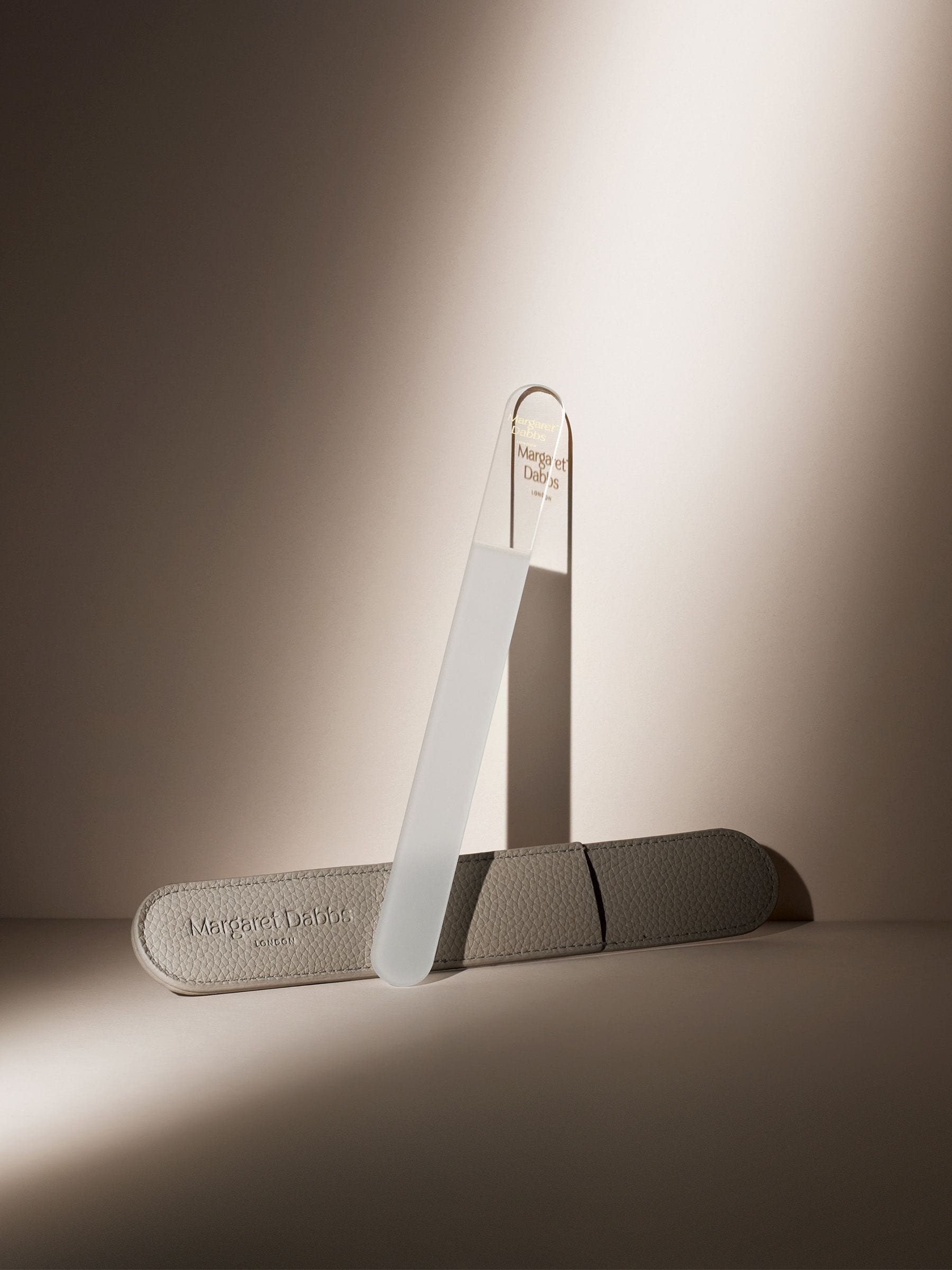 Margaret Dabbs London taupe nail file cover (British brand)