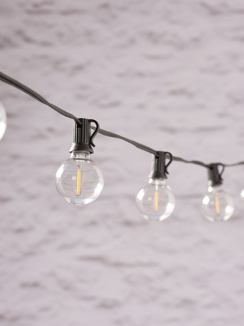 Lights4fun warm white LED festoon lights with mini stakes, imported from the UK