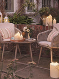 Lights4fun white metal LED lantern set of two heights, UK version