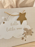 Natural Hamish baby gift bag and card set, UK version