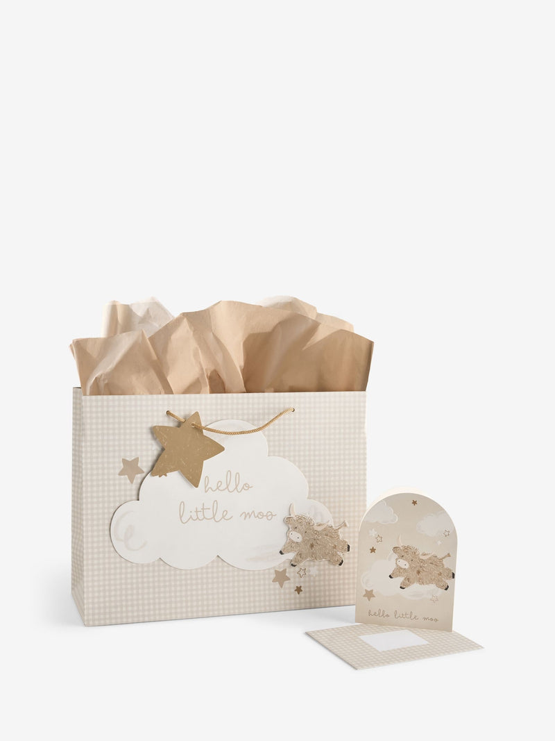 Natural Hamish baby gift bag and card set, UK version