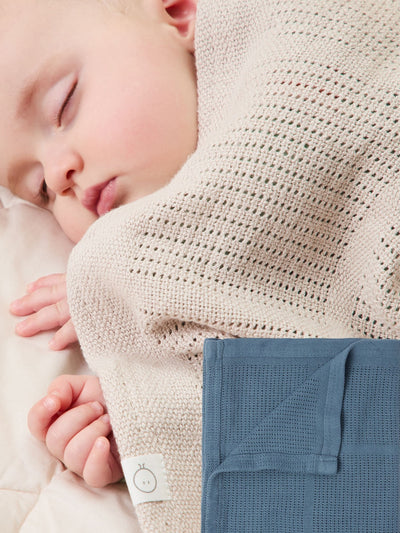 Next MORI Supersoft Cellular Baby Blankets Blue/Neutral 2 Pack 70 x 100cm- Buy online at McGrocer