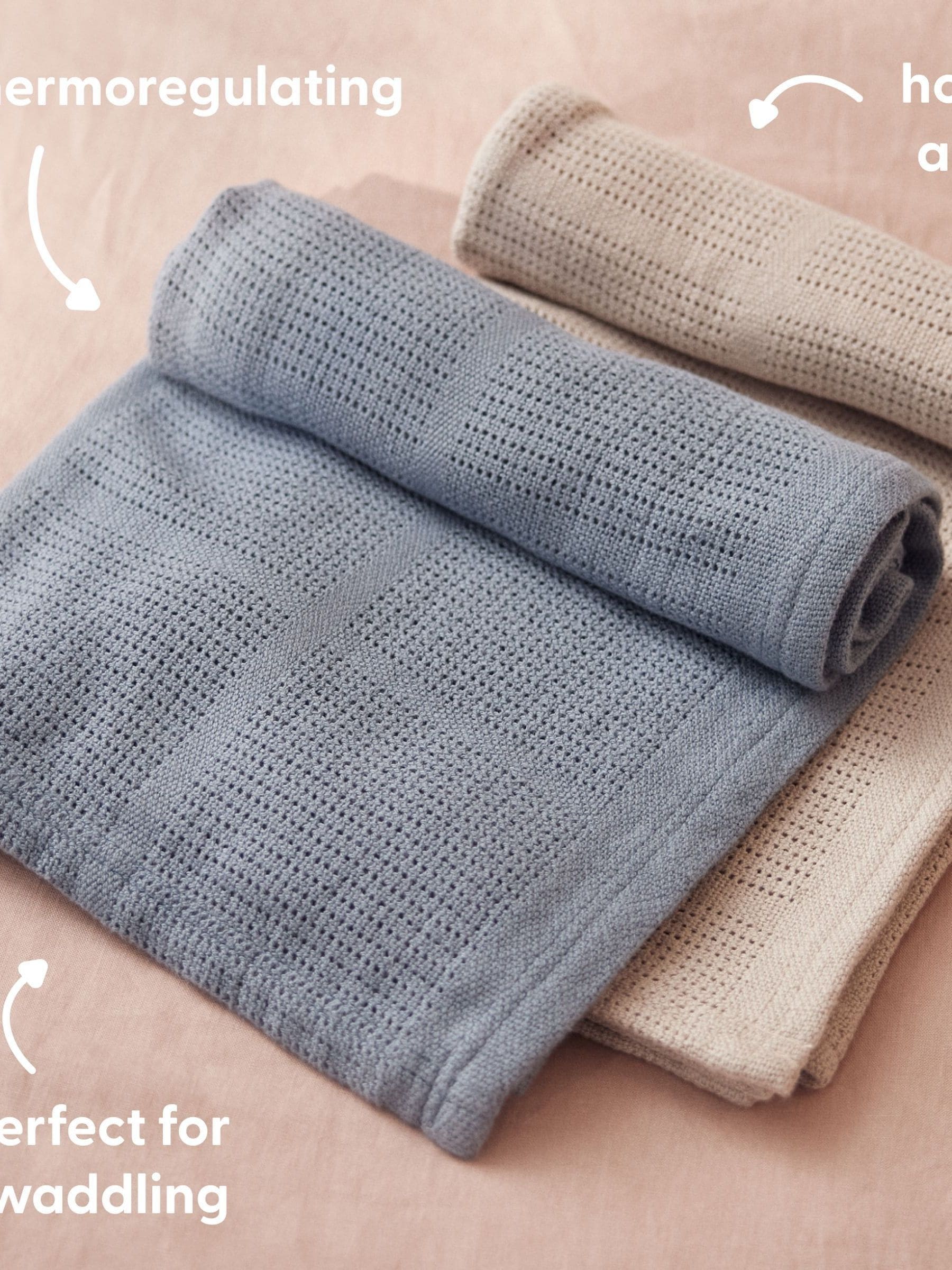 MORI cellular blanket 2 pack 70x100cm (British brand)