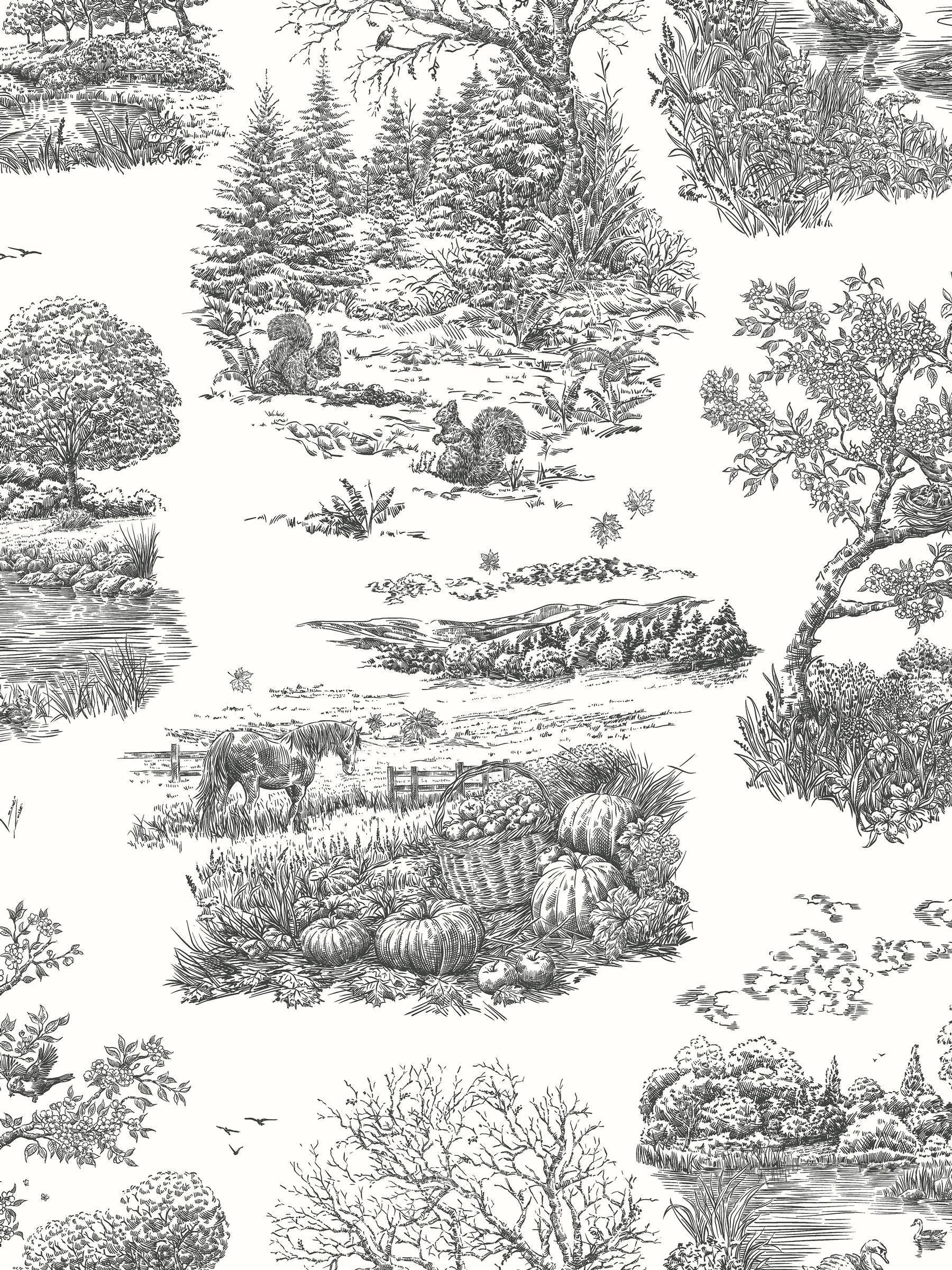 Ohpopsi Noir Eve Toile wallpaper sample - British product