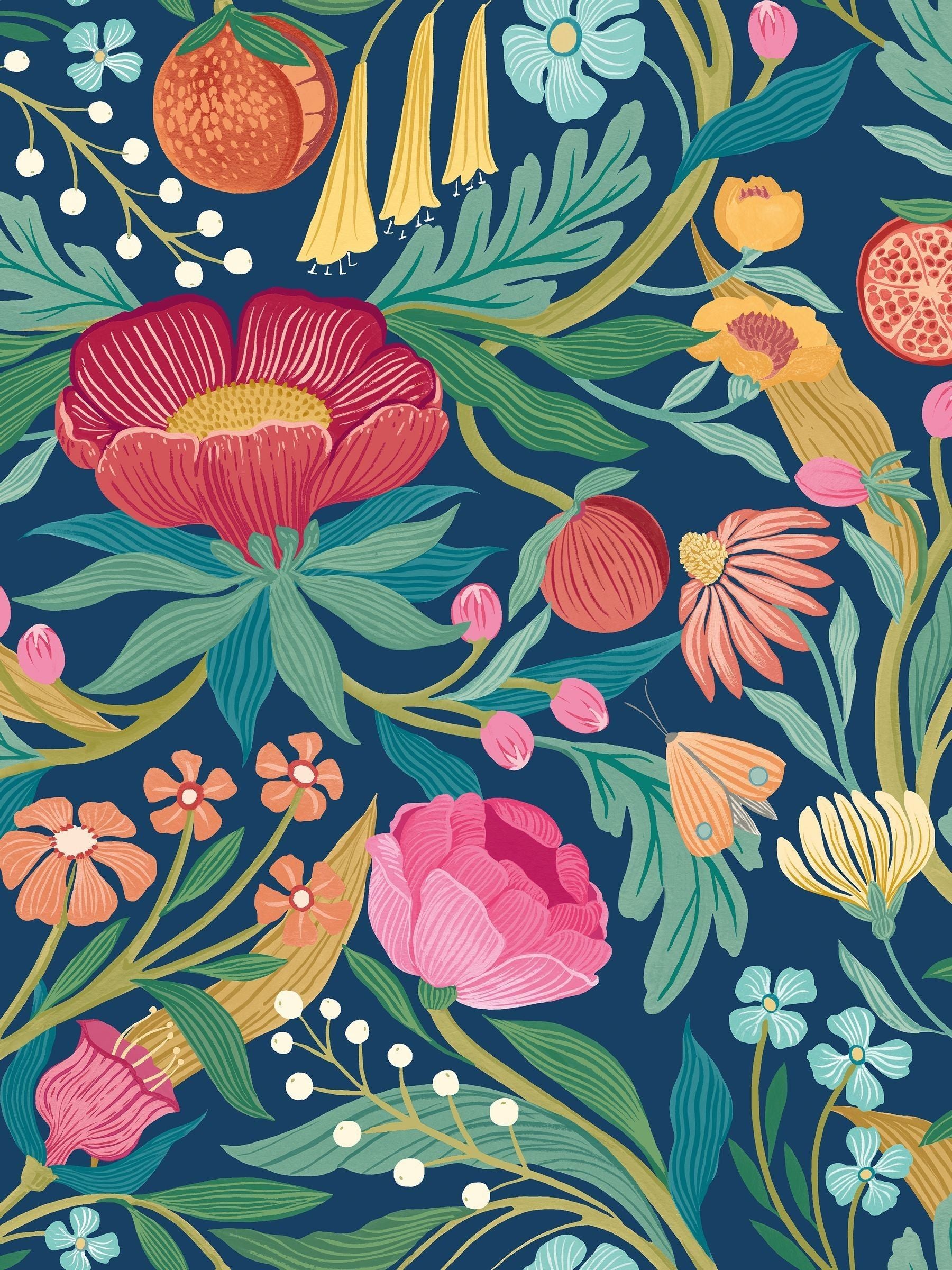 Ohpopsi Ink Flamingo Clementine Wallpaper Sample