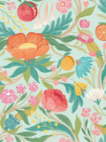 Ohpopsi Seafoam Mix Clementine Wallpaper Sample