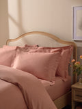 Set of 2 Peach Pink Cotton Rich Pillowcases